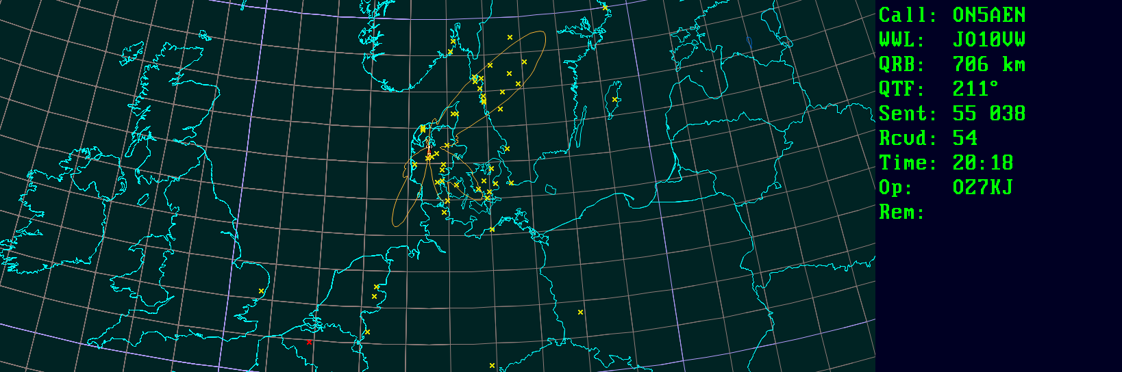 Polar map for 144 MHz