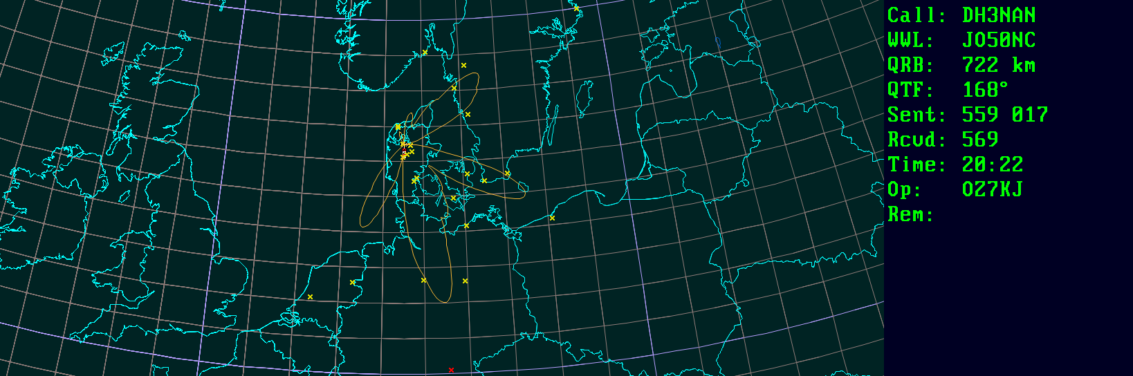 Polar map for 432 MHz