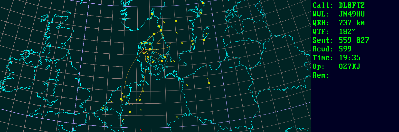 Polar map for 144 MHz