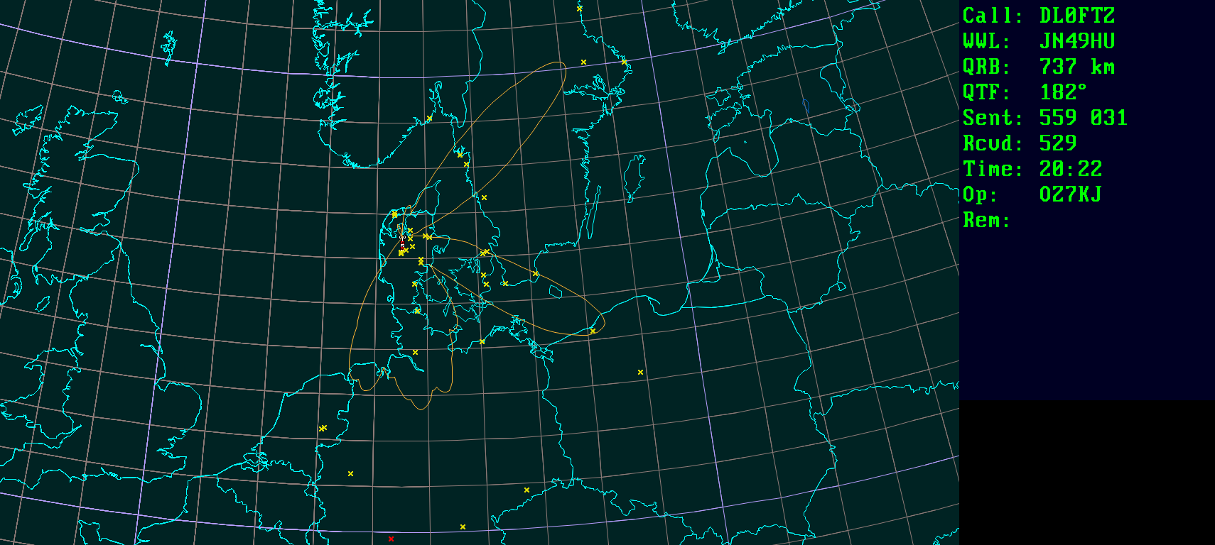 Polar map for 432 MHz