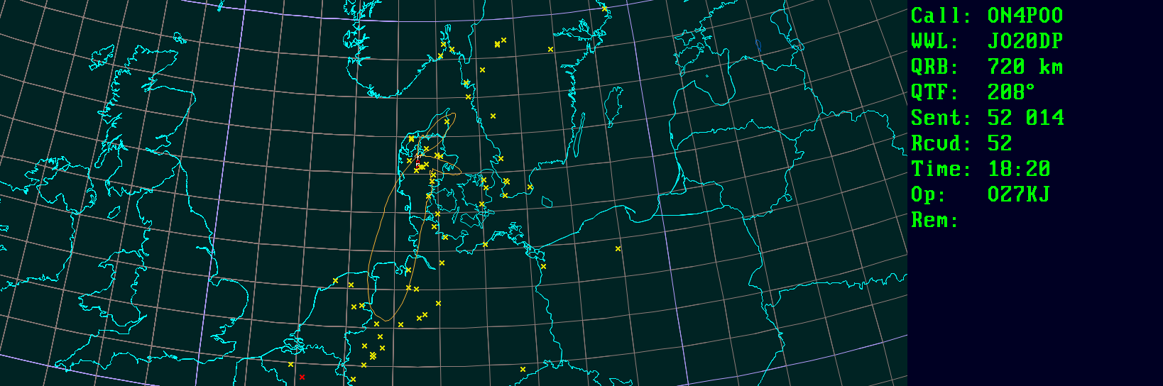 Polar map for 144 MHz