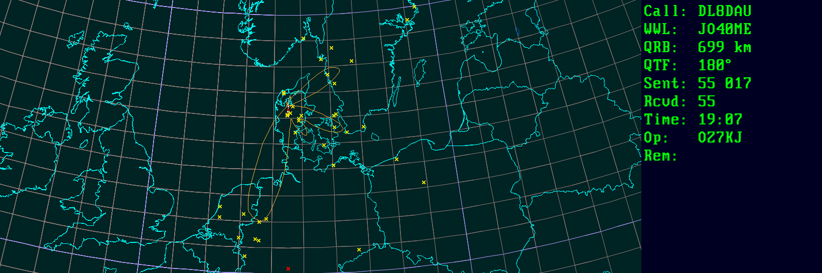 Polar map for 432 MHz