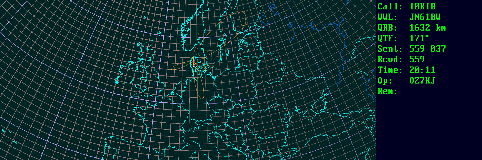 Polar map for 50 MHz