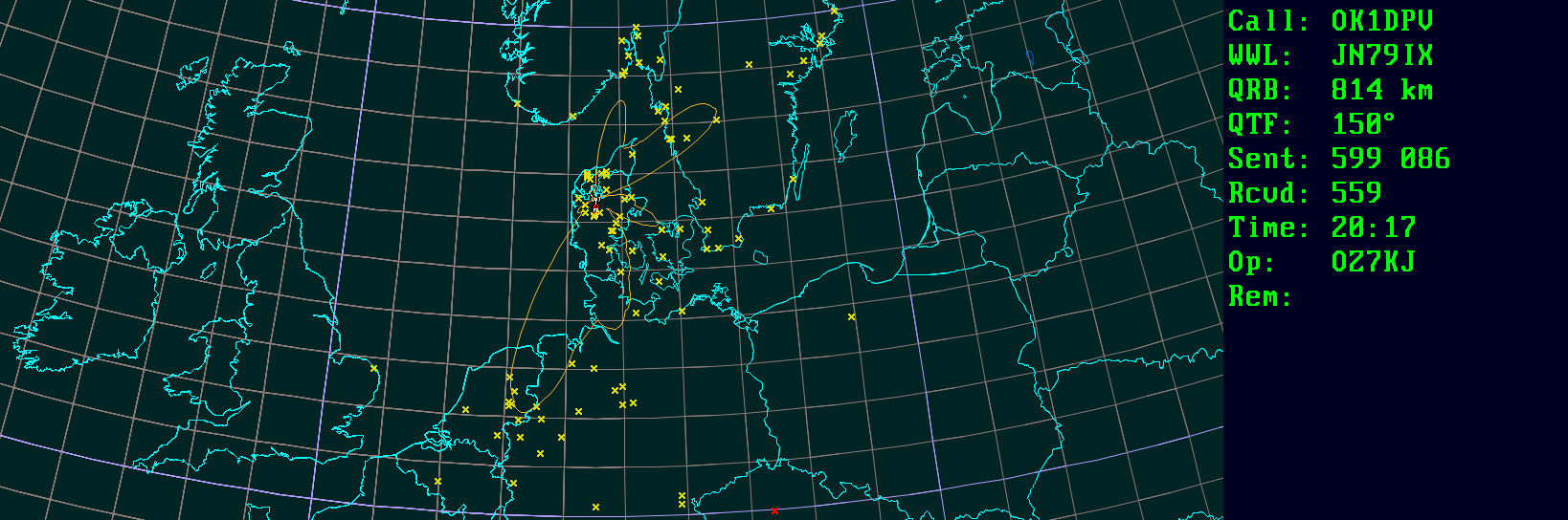 Polar map for 144 MHz