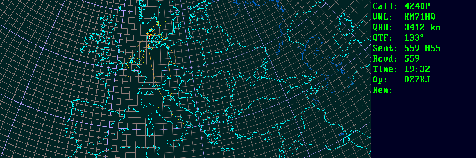 Polar map for 50 MHz