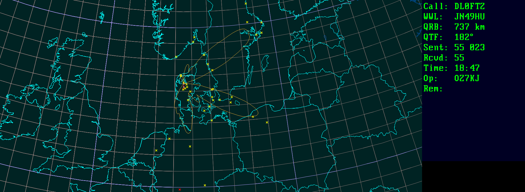 Polar map for 432 MHz