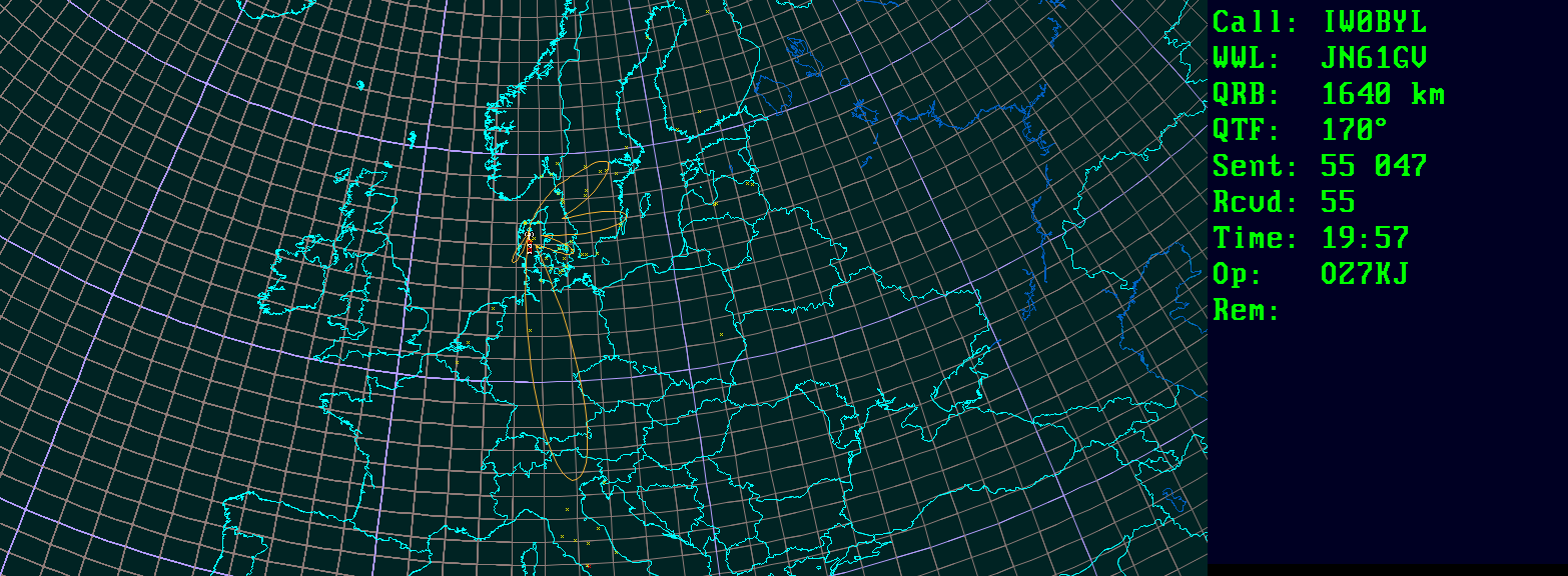 Polar map for 50 MHz