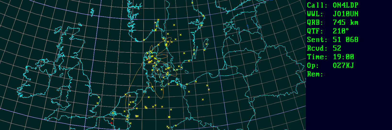 Polar map for 144 MHz