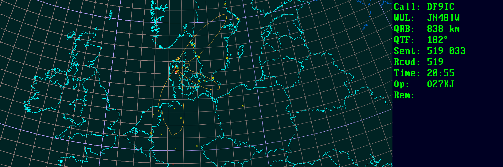 Polar map for 432 MHz