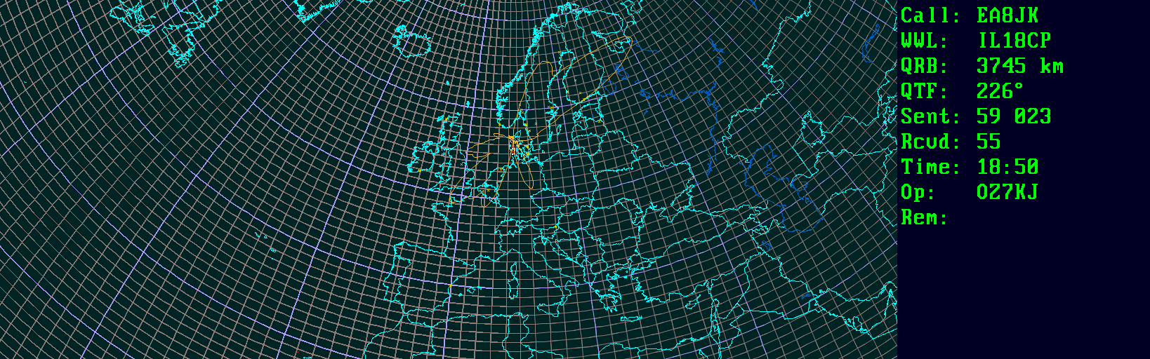 Polar map for 50 MHz