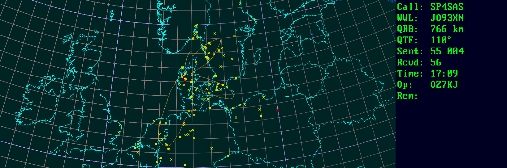 Polar map for 144 MHz