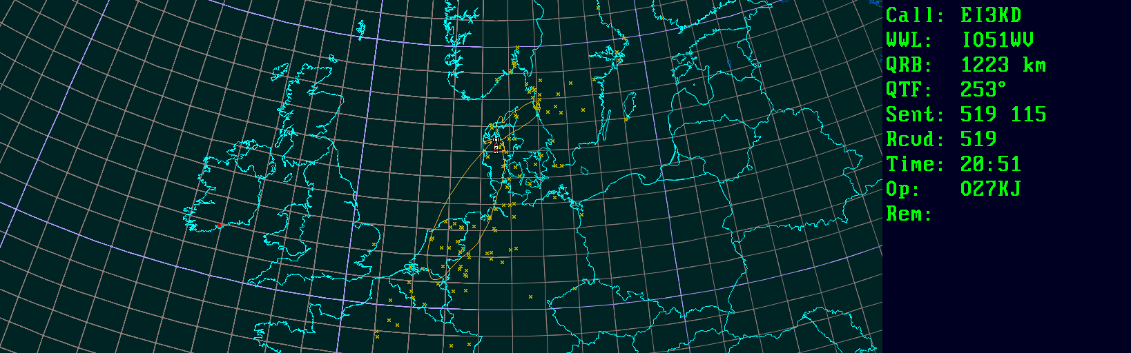 Polar map for 144 MHz