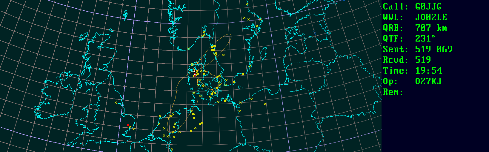 Polar map for 432 MHz