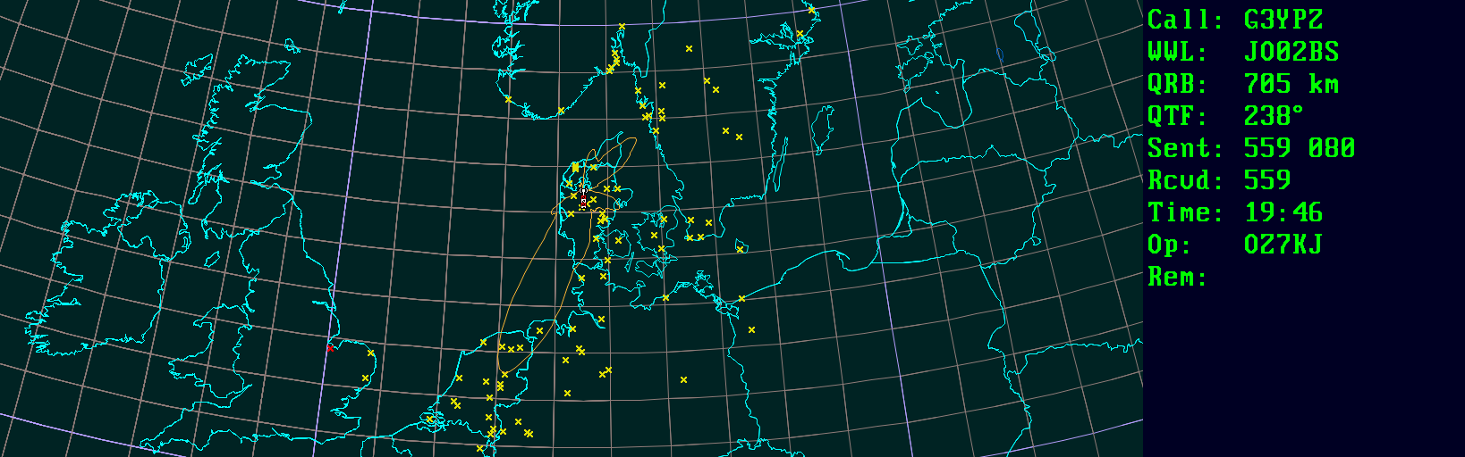 Polar map for 144 MHz