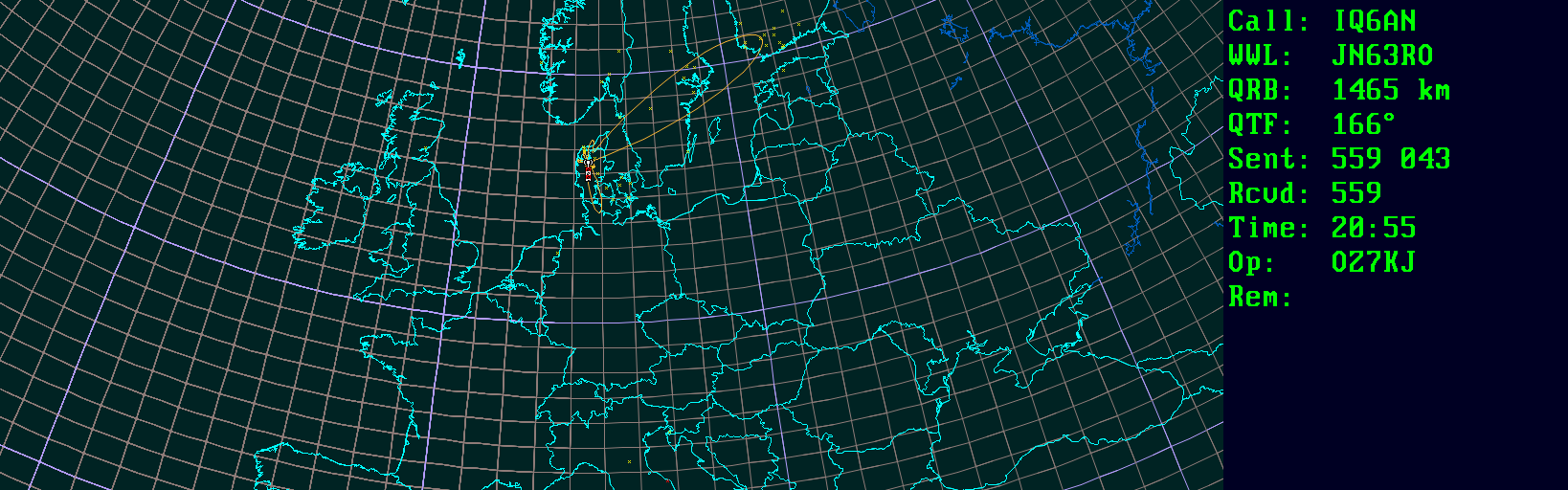 Polar map for 50 MHz