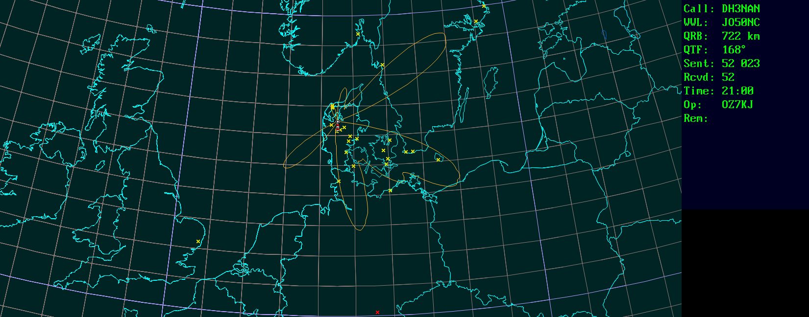 Polar map for 144 MHz