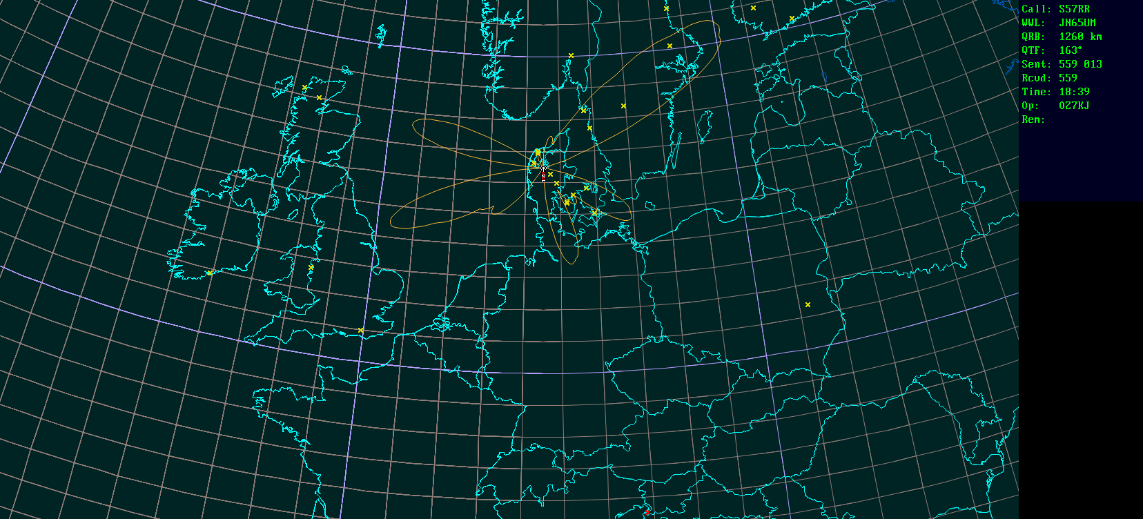 Polar map for 50 MHz