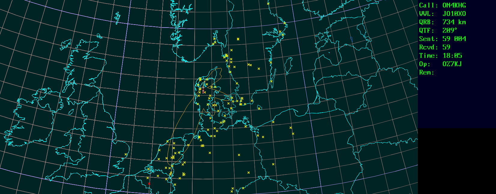 Polar map for 144 MHz