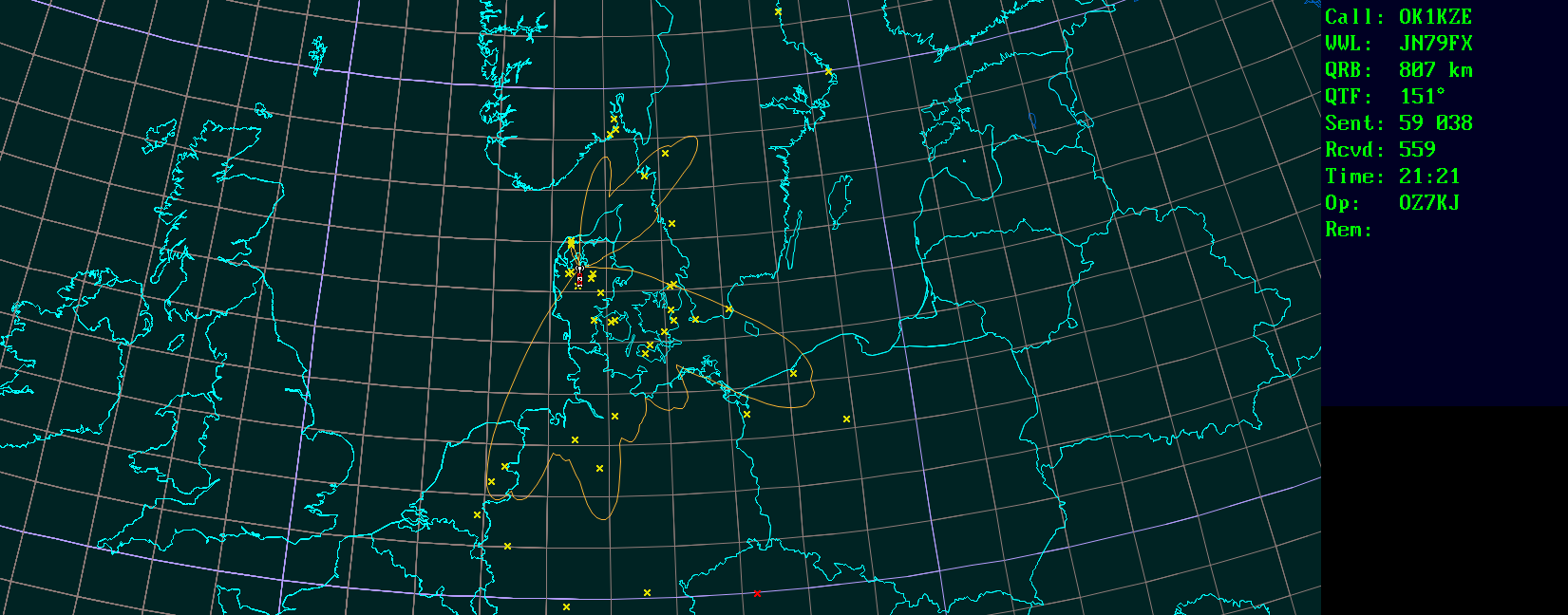 Polar map for 432 MHz