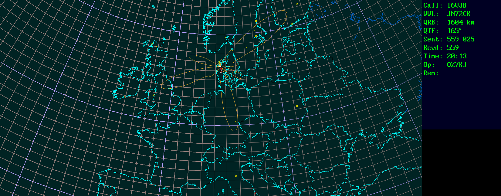 Polar map for 50 MHz