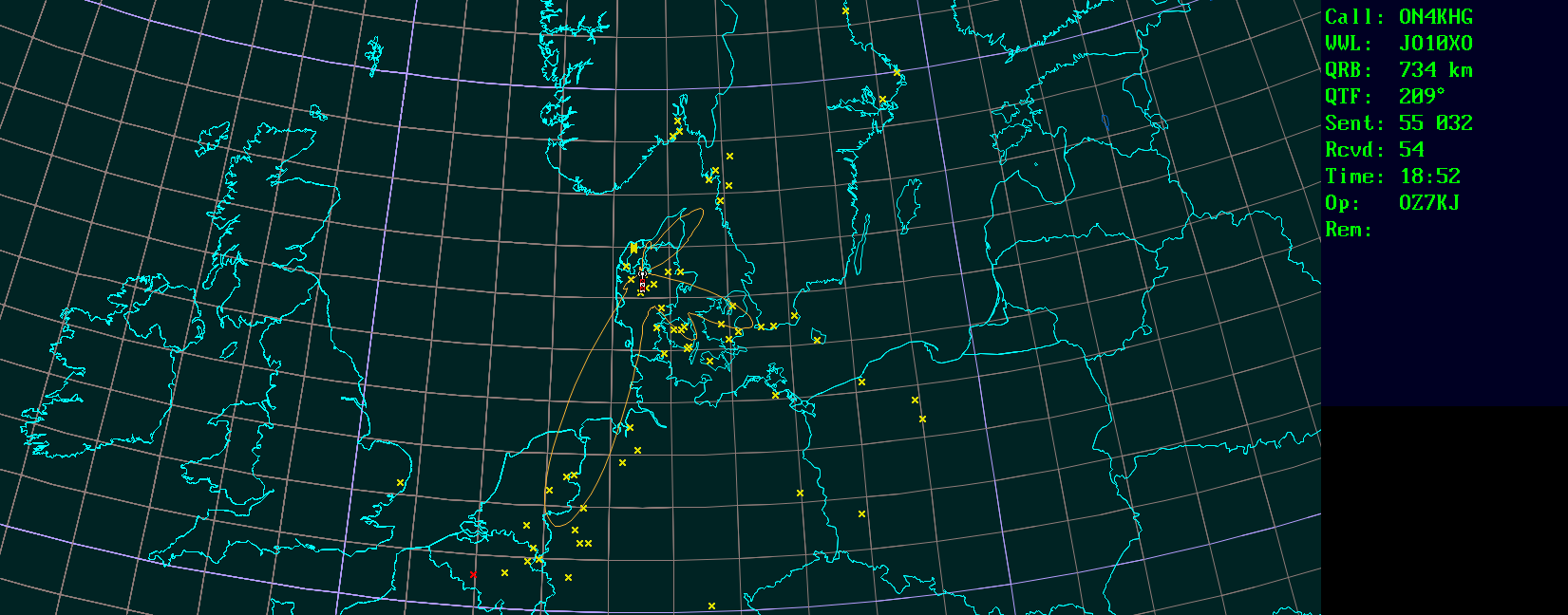 Polar map for 144 MHz