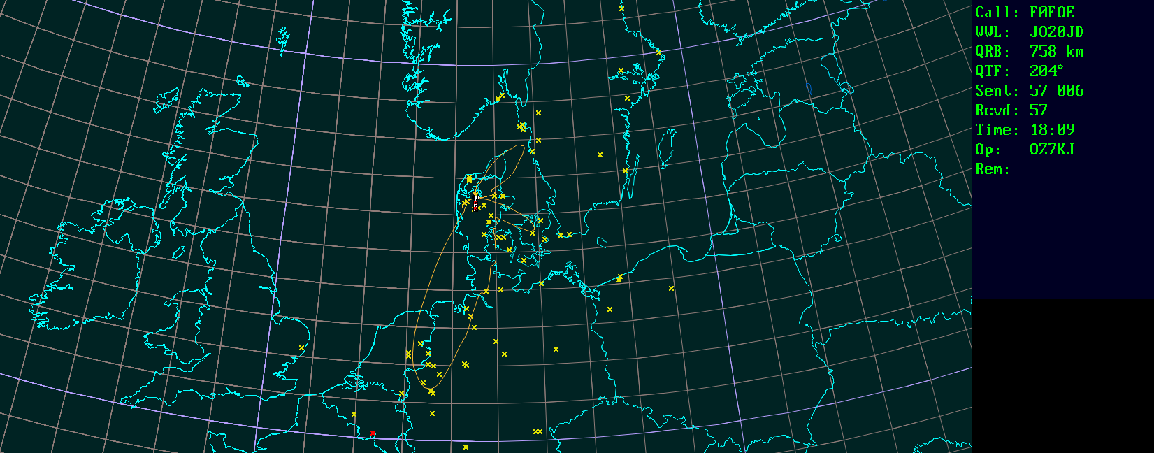 Polar map for 144 MHz