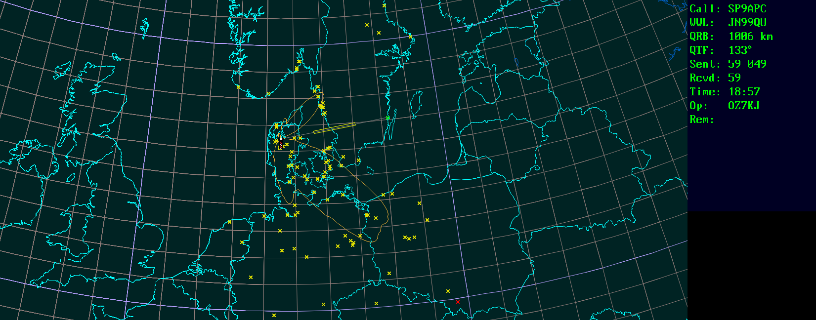 Polar map for 432 MHz