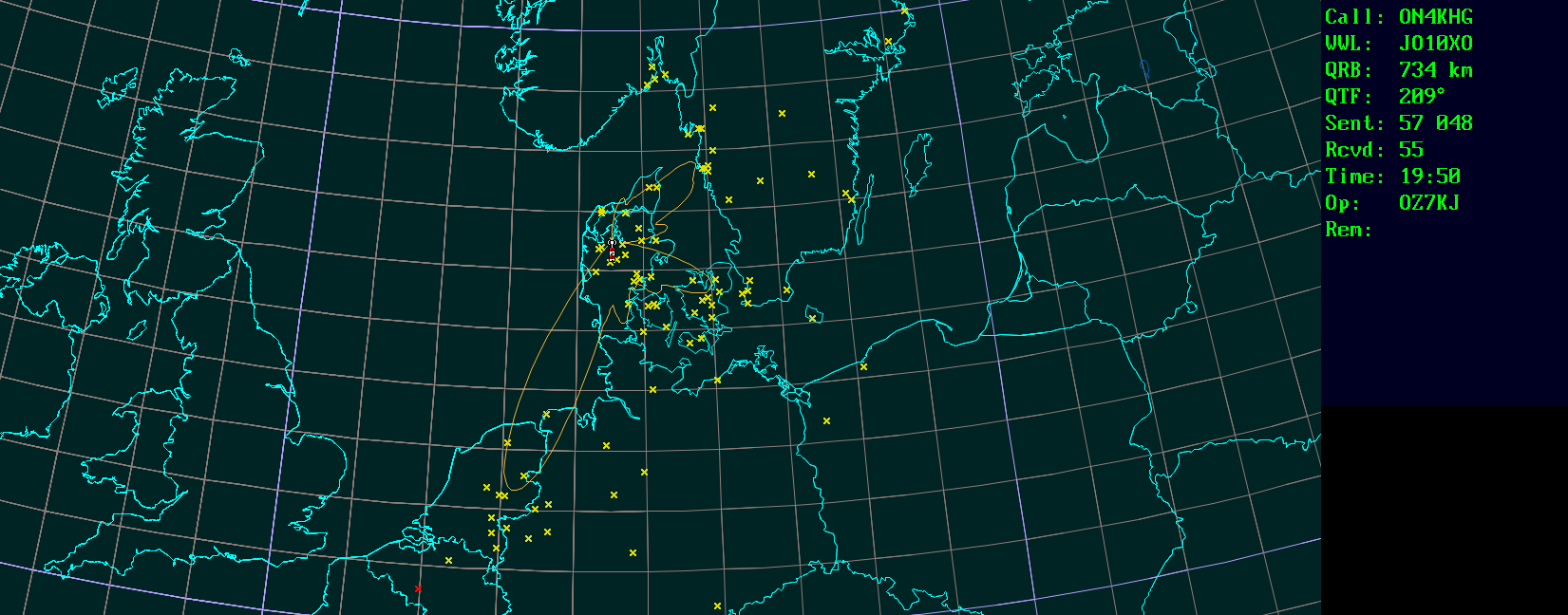 Polar map for 144 MHz