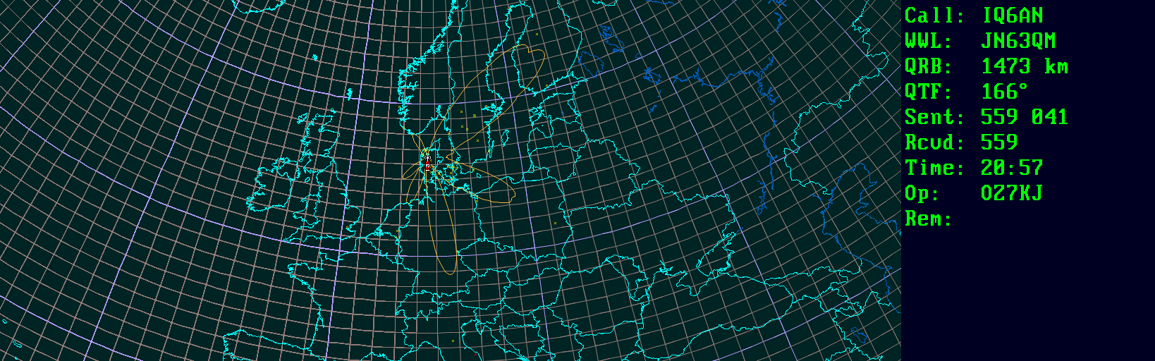 Polar map for 50 MHz