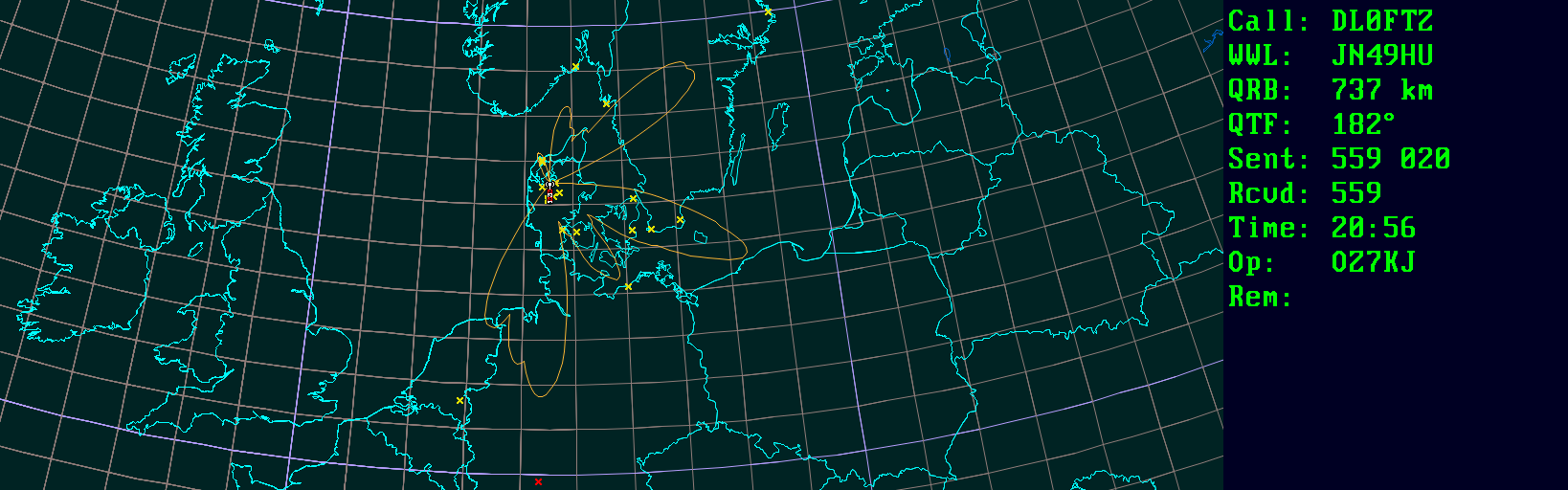 Polar map for 432 MHz