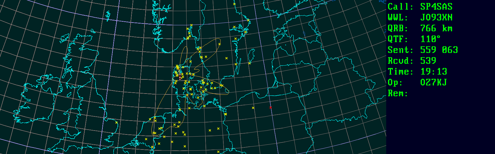 Polar map for 144 MHz