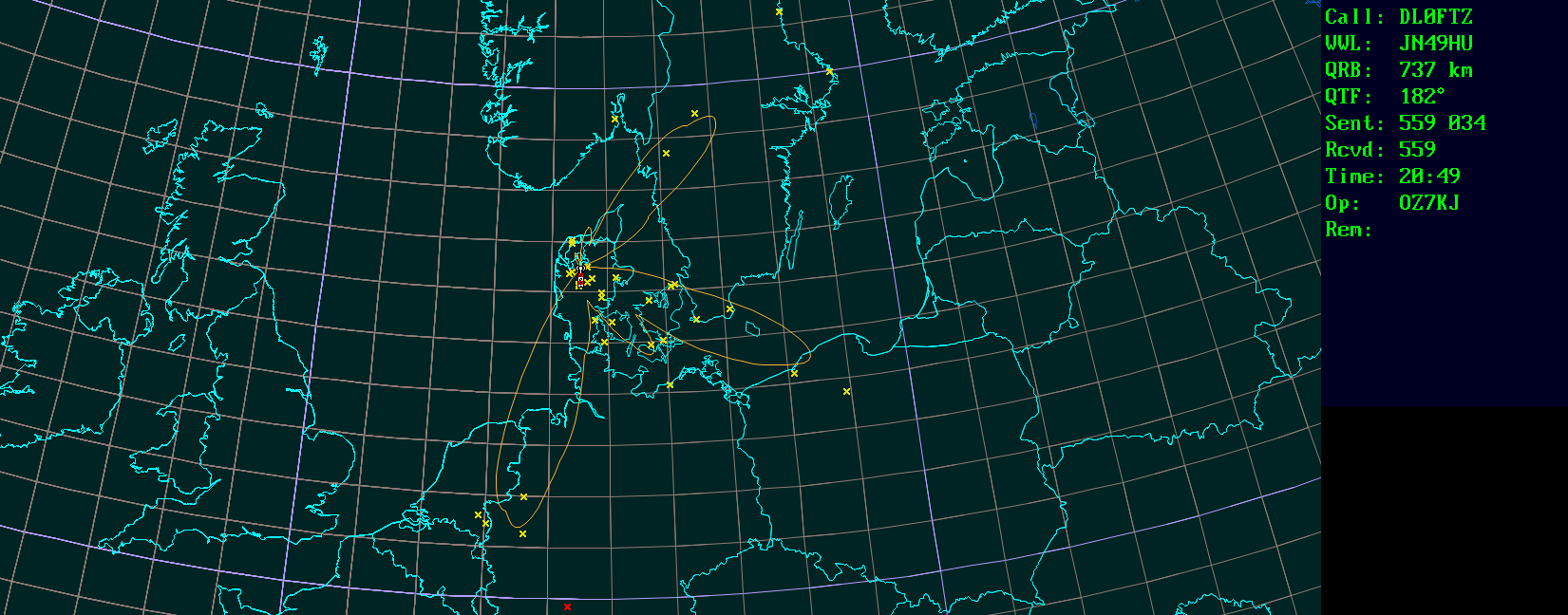 Polar map for 432 MHz