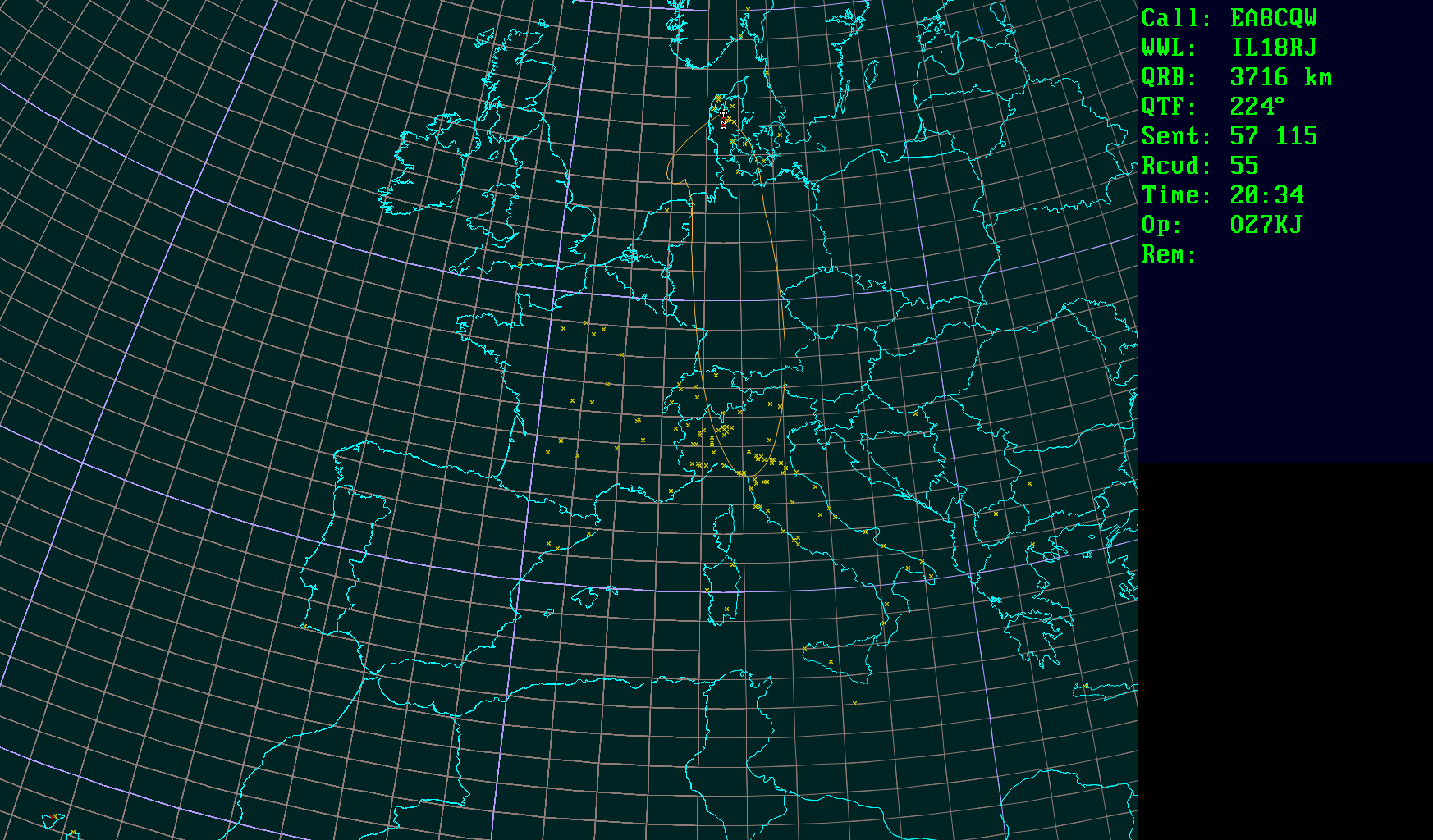 Polar map for 50 MHz