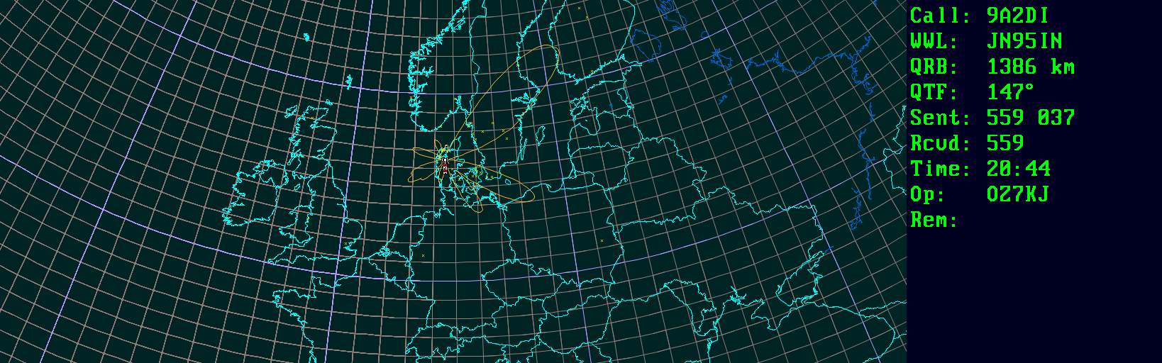 Polar map for 50 MHz