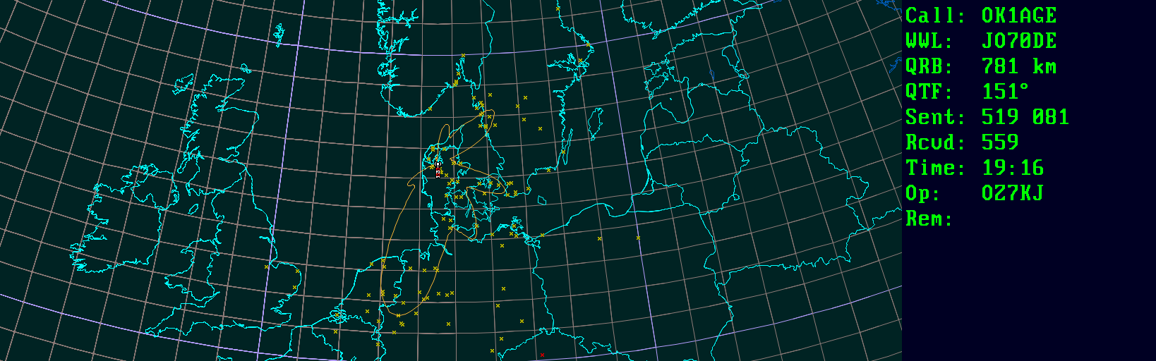 Polar map for 144 MHz