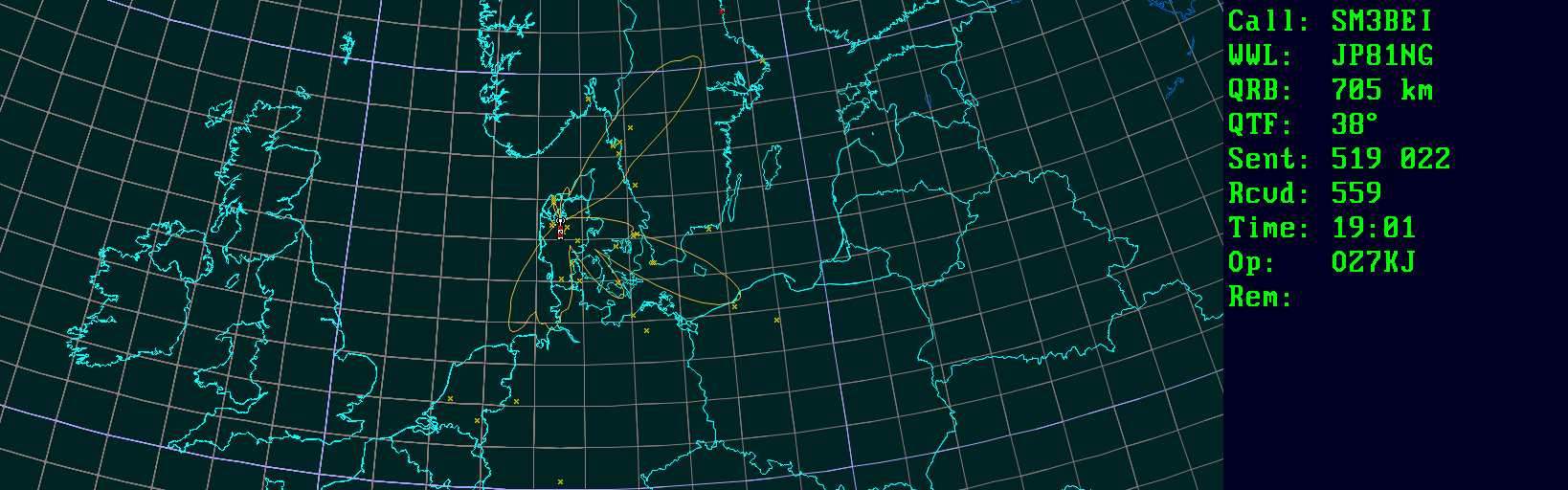 Polar map for 432 MHz