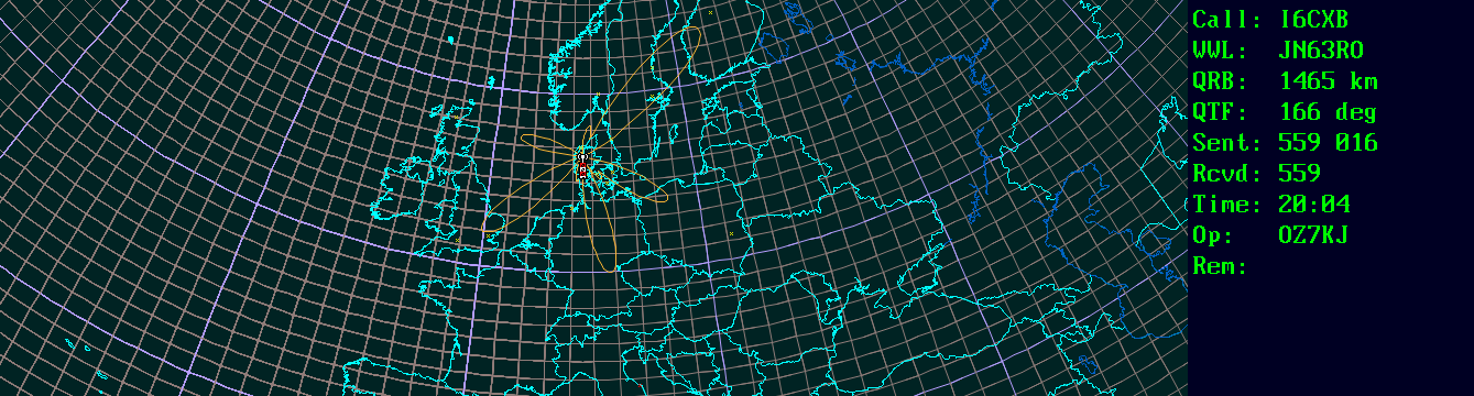 Polar map for 50 MHz