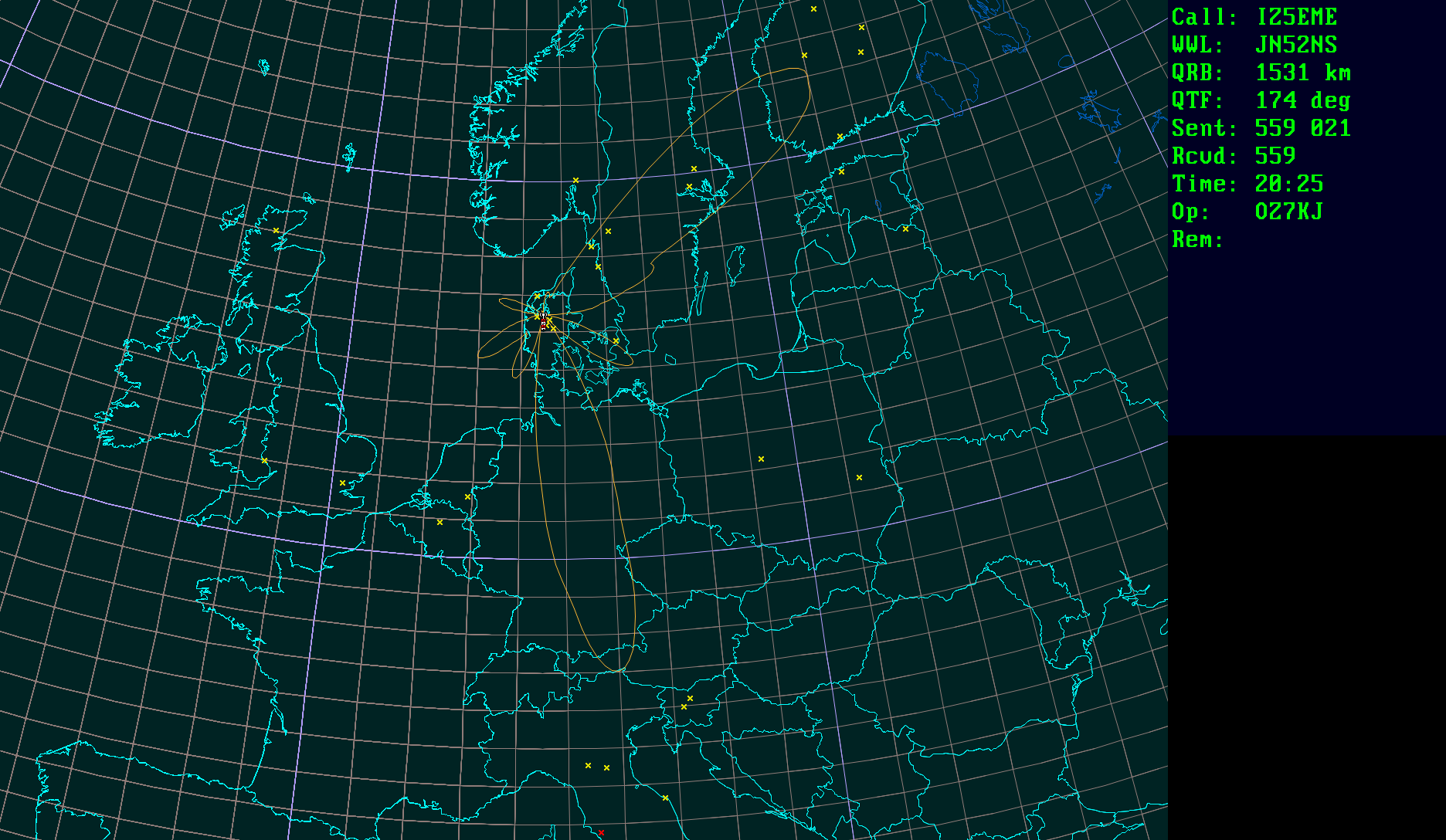 Polar map for 50 MHz