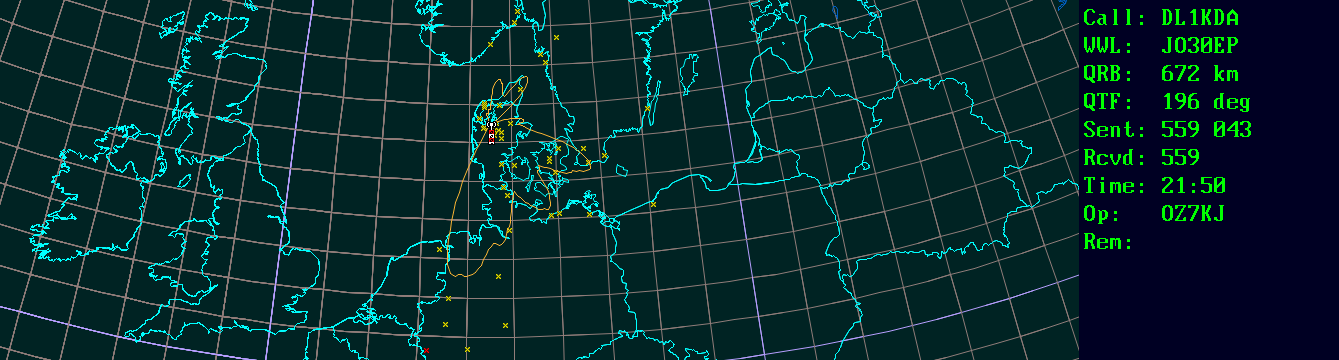 Polar map for 144 MHz