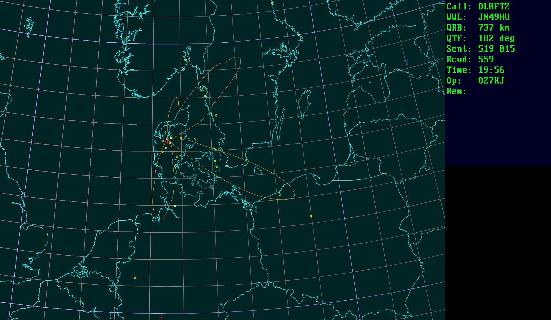 Polar map for 432 MHz