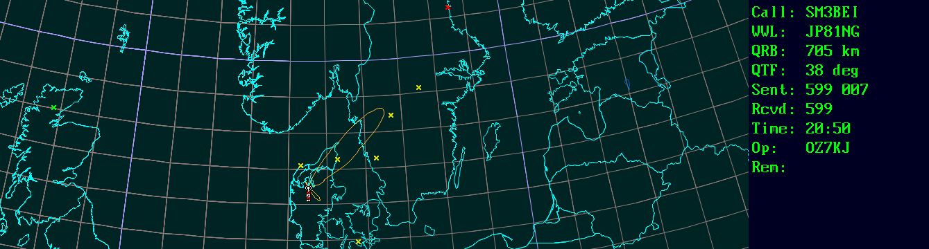 Polar map for 50 MHz