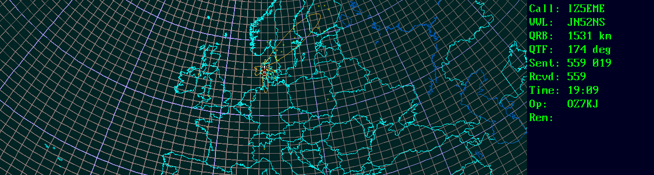 Polar map for 50 MHz