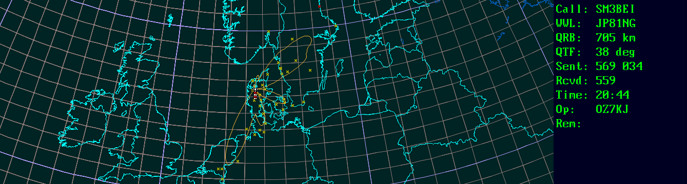 Polar map for 144 MHz