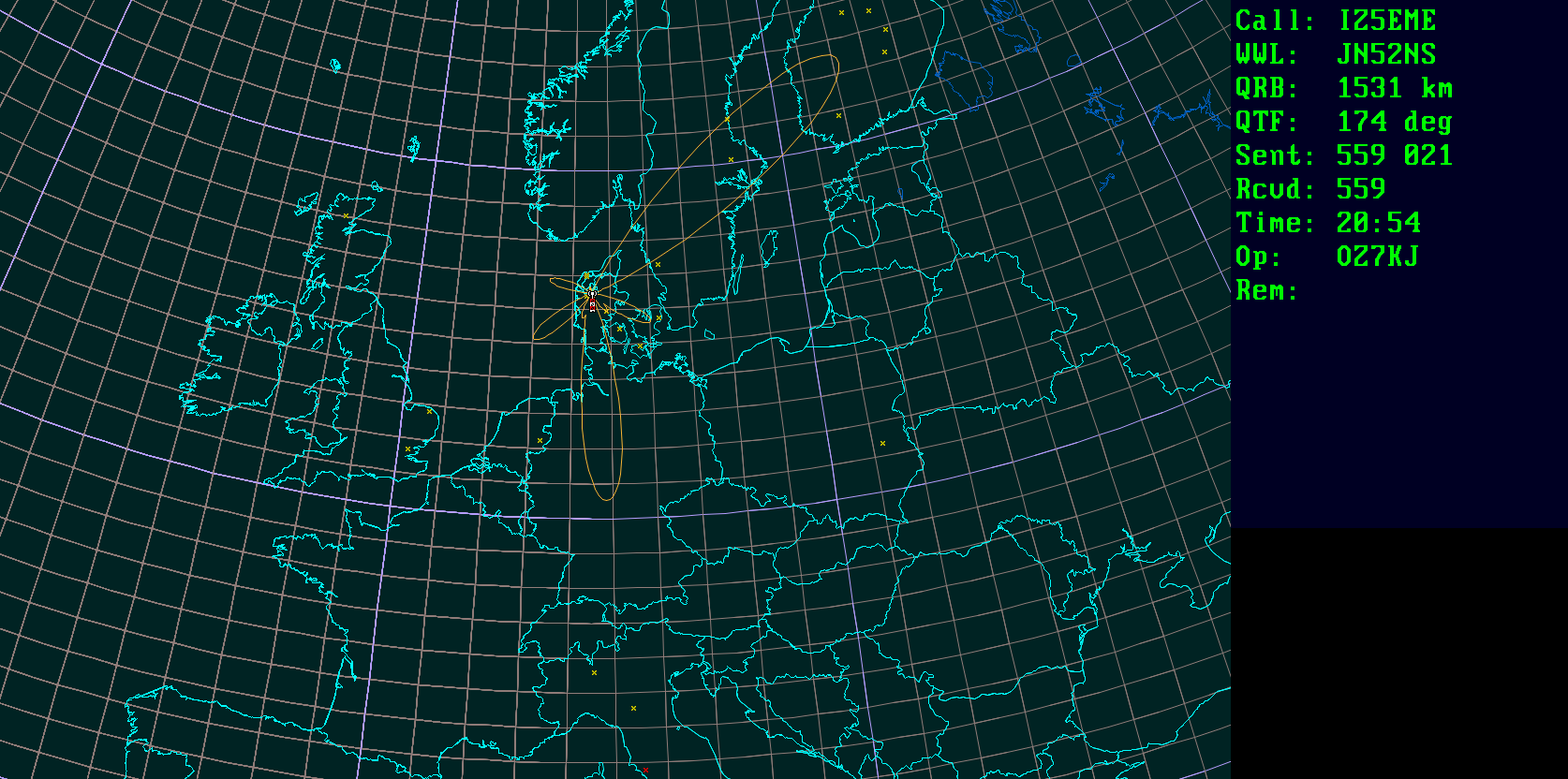 Polar map for 50 MHz