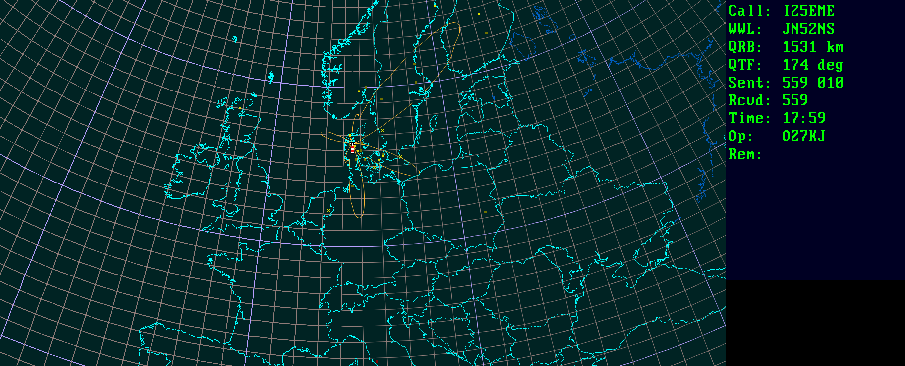 Polar map for 50 MHz