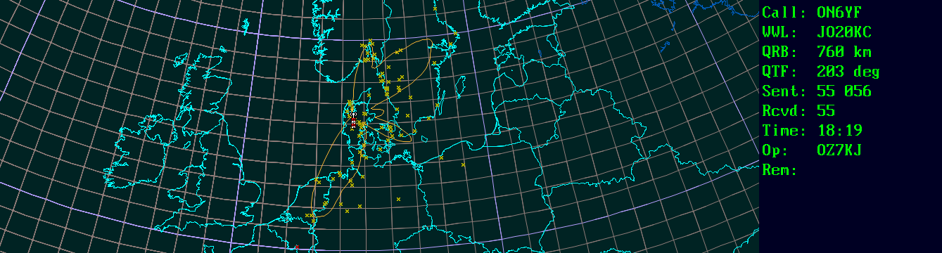 Polar map for 144 MHz