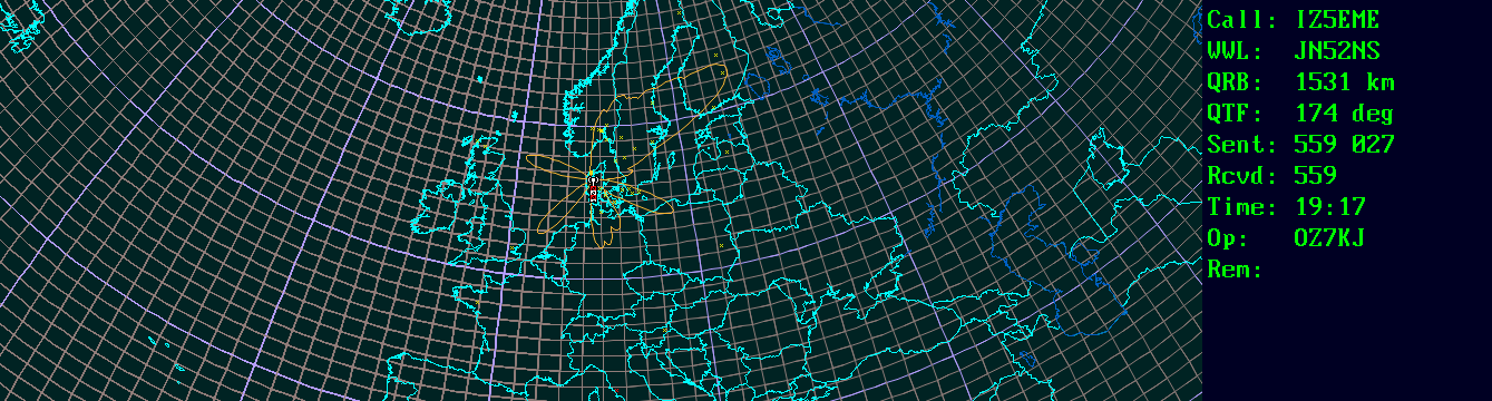 Polar map for 50 MHz