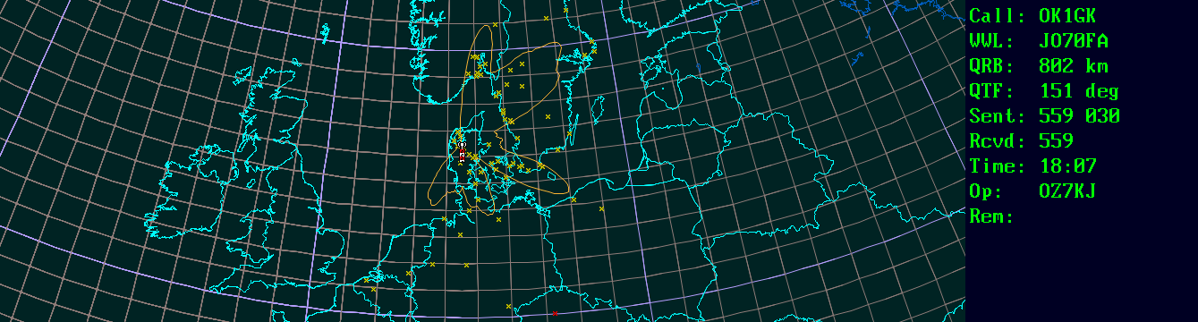 Polar map for 144 MHz