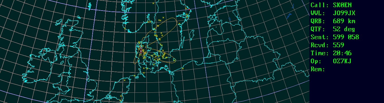 Polar map for 144 MHz