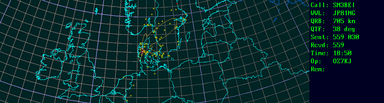 Polar map for 144 MHz